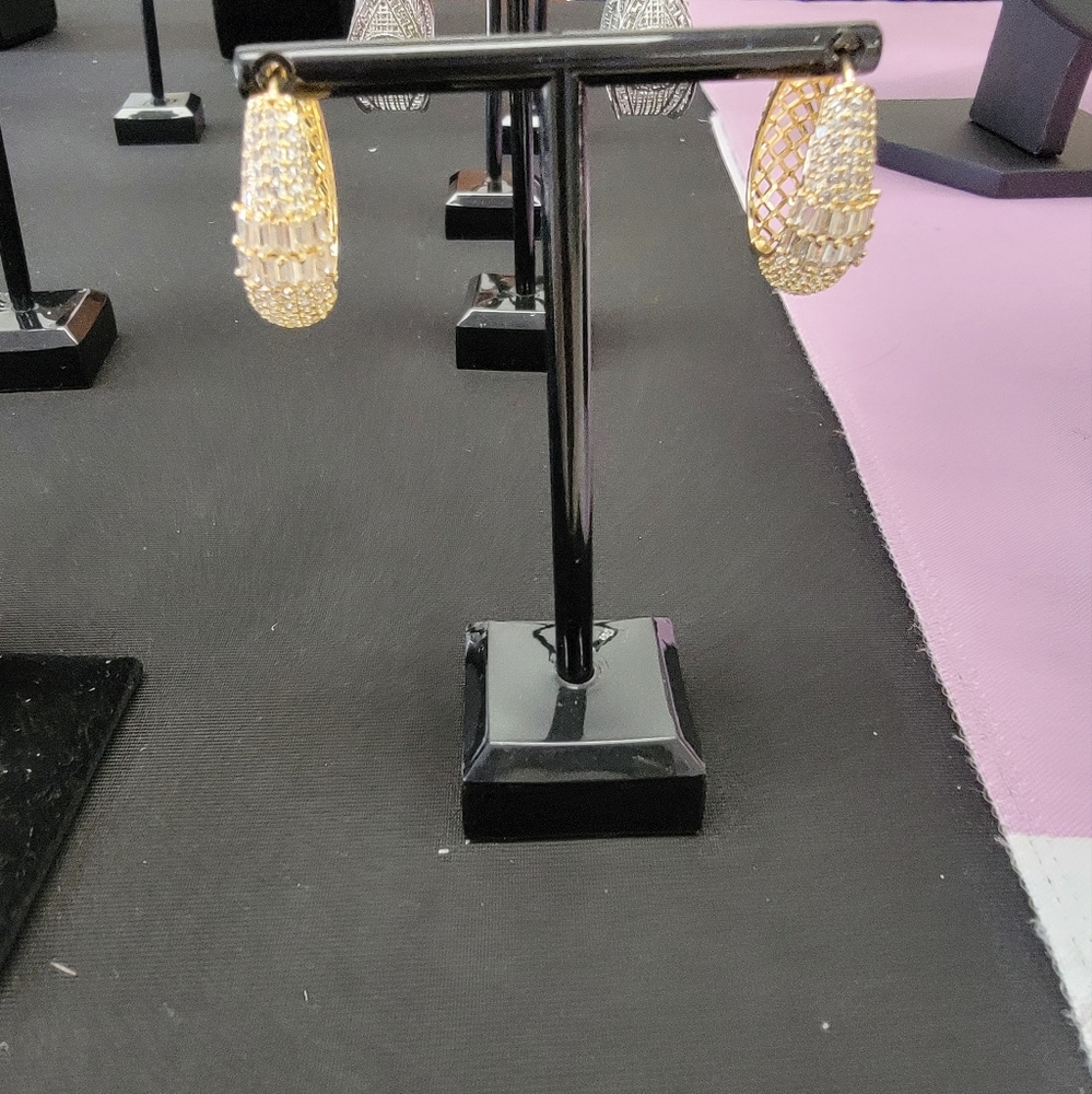 Elegant Gold Mesh Hoop Earrings